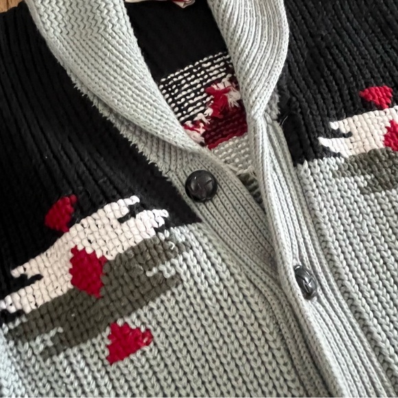 Miller Outerwear Vintage Rare 1970s Cardigan Sweater Grandpa Dad Vibes Gray Sz L - Picture 5 of 11